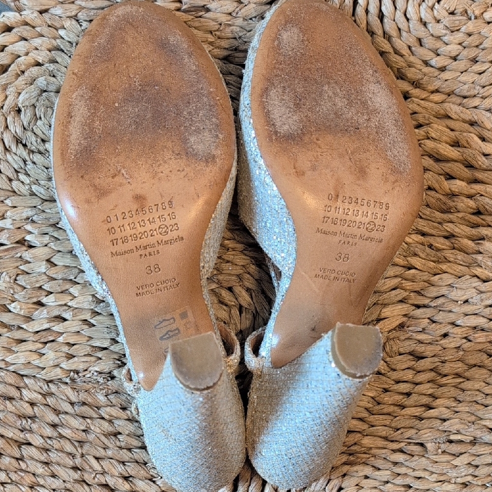 Maison Martin Margiela Silver Glitter Heels - Picture 5 of 9
